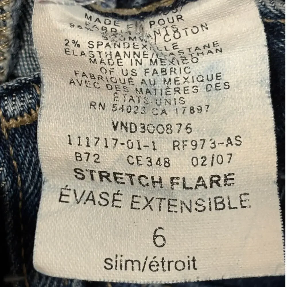 GAP Jeans 6 Girls Flare Stretch Slim Dark Wash Classic Mid Rise Casual